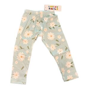 NWT Dot Dot Smile Light Blue Daisy Print Leggings 2T